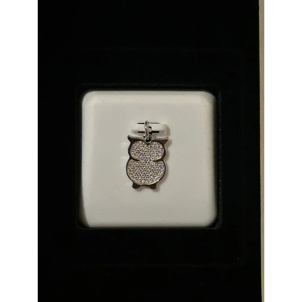 Adorable Sterling Silver & Moissanite Owl Pendant 1.0 CTW